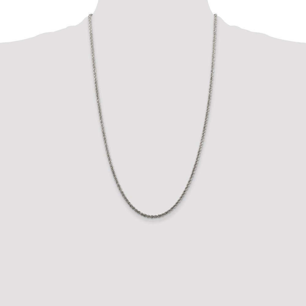 Sterling Silver 2.5mm Solid Rope Chain