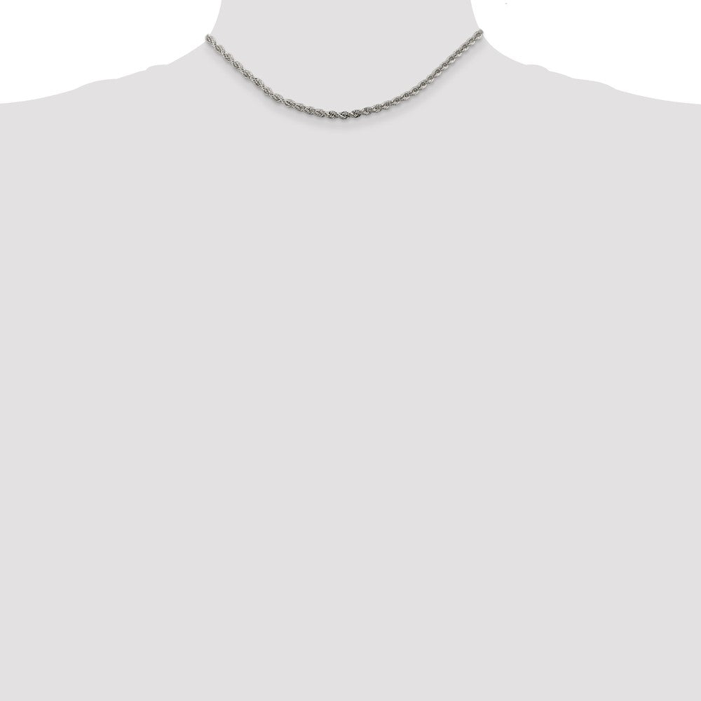 Sterling Silver 3mm Solid Rope Chain