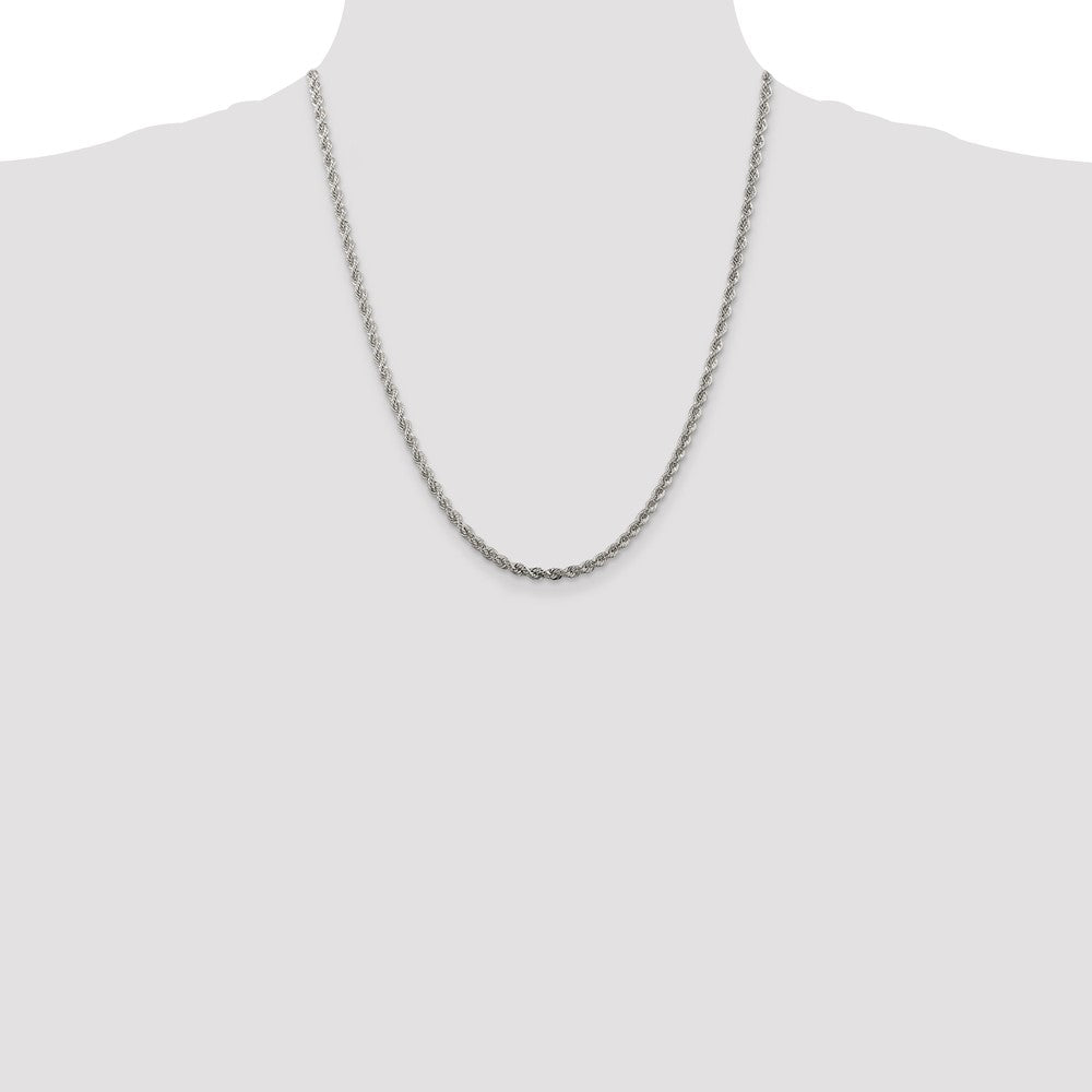 Sterling Silver 3mm Solid Rope Chain
