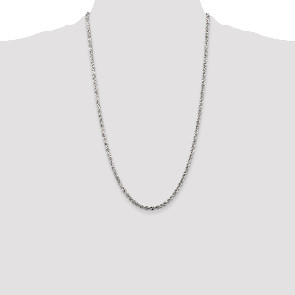Sterling Silver 3mm Solid Rope Chain