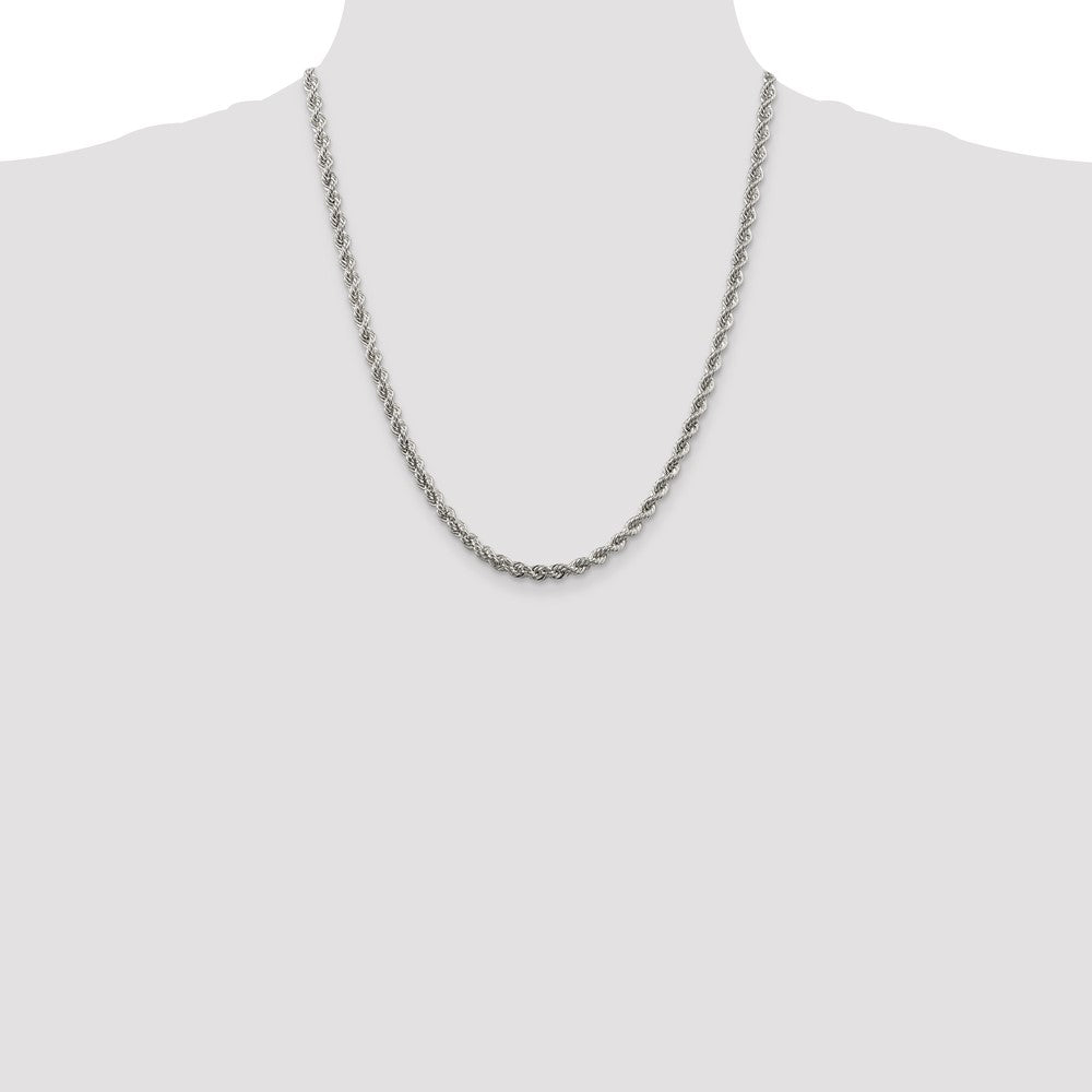 Sterling Silver 4.3mm Solid Rope Chain