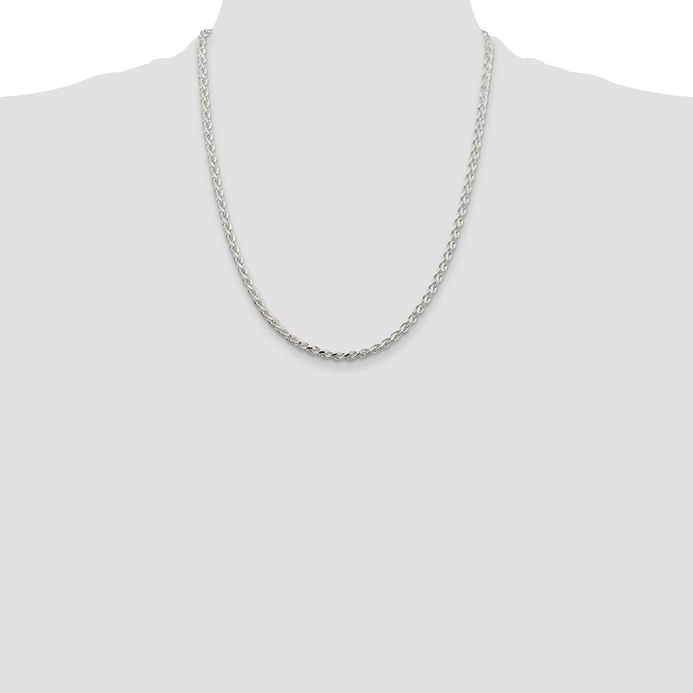 Sterling Silver 3.75mm Diamond-cut Spiga Chain