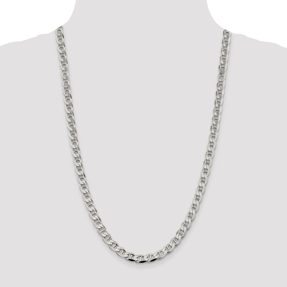 Sterling Silver 7.4mm Flat Cuban Anchor Chain