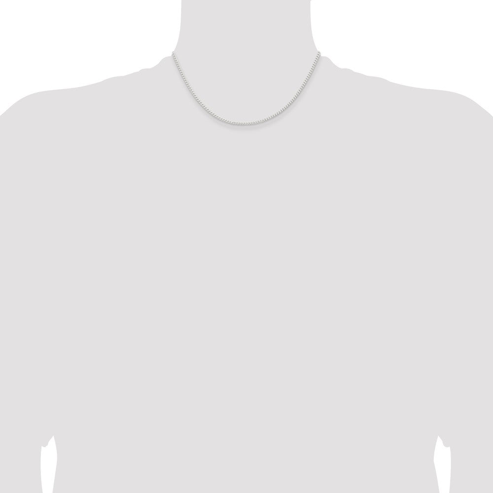 Sterling Silver 2.3mm Beveled Curb Chain