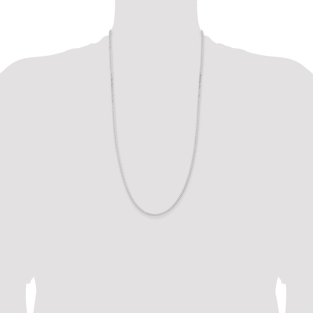 Sterling Silver 2.3mm Beveled Curb Chain