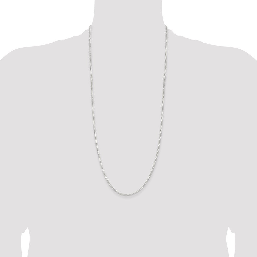 Sterling Silver 2.3mm Beveled Curb Chain