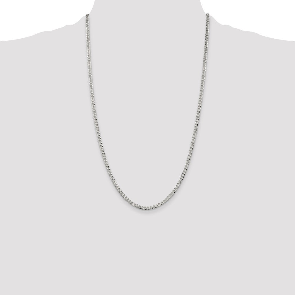 Sterling Silver 3.2mm Beveled Curb Chain