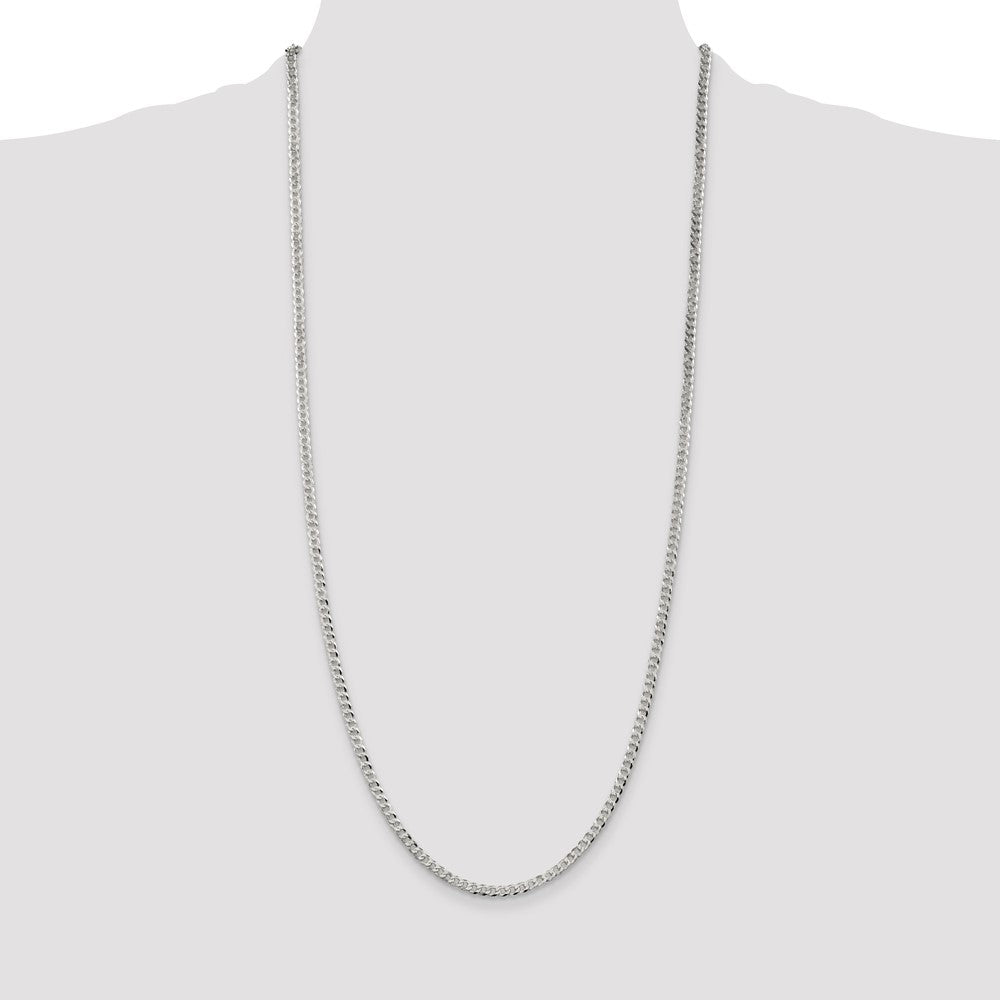 Sterling Silver 3.2mm Beveled Curb Chain