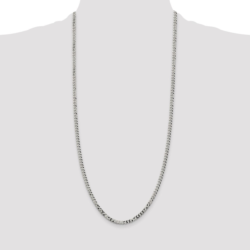 Sterling Silver 4mm Beveled Curb Chain