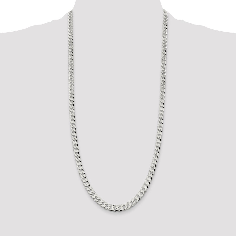 Sterling Silver 7mm Beveled Curb Chain