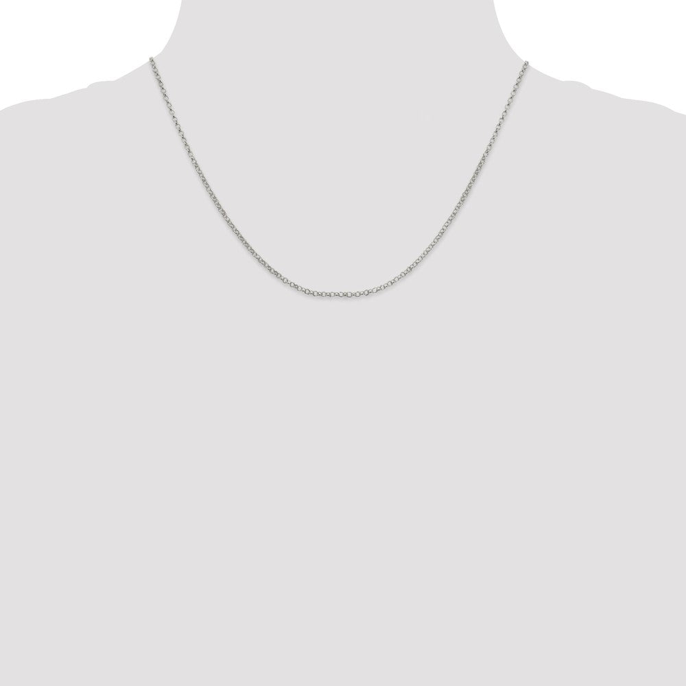 Sterling Silver 2mm Rolo Chain w/2in ext.