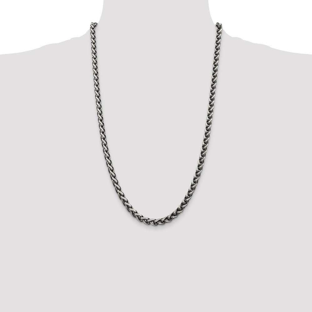 Sterling Silver Antiqued 6mm Round Spiga Chain