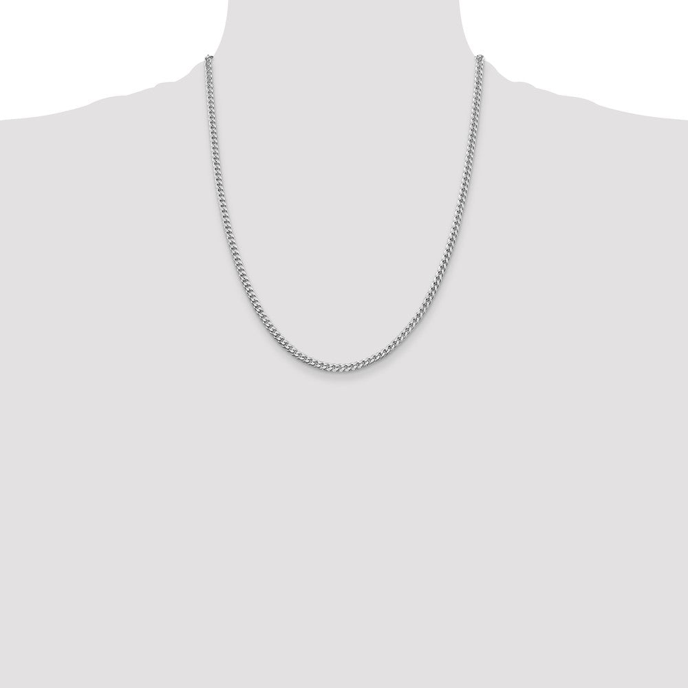 Sterling Silver Rhodium-plated Polished 3.15mm Curb Chain