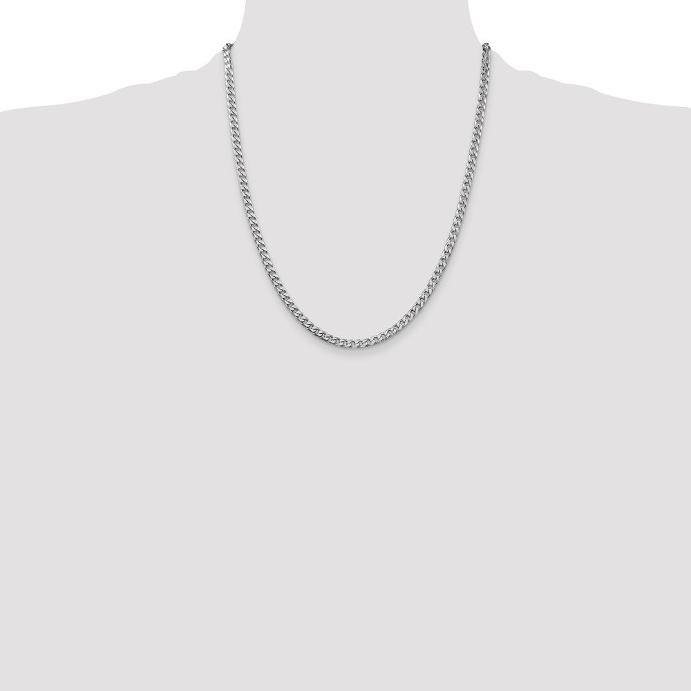 Sterling Silver Rhodium-plated Polished 3.5mm Curb Chain