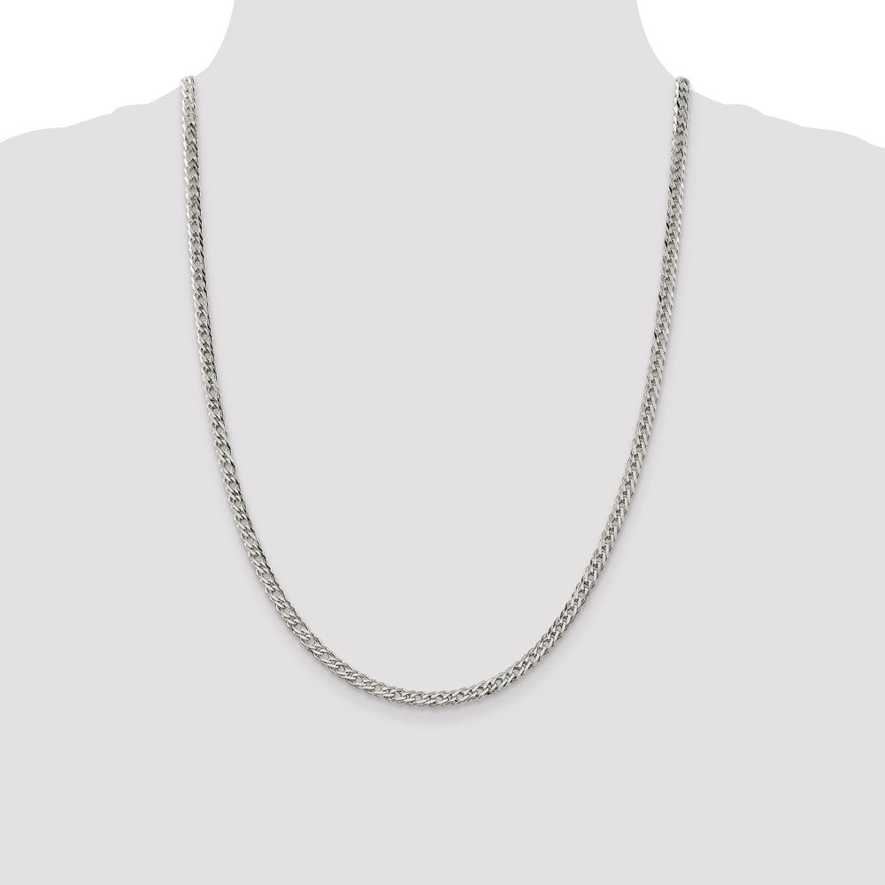Sterling Silver 4.25mm 6 Side D/C Flat Double Curb Chain
