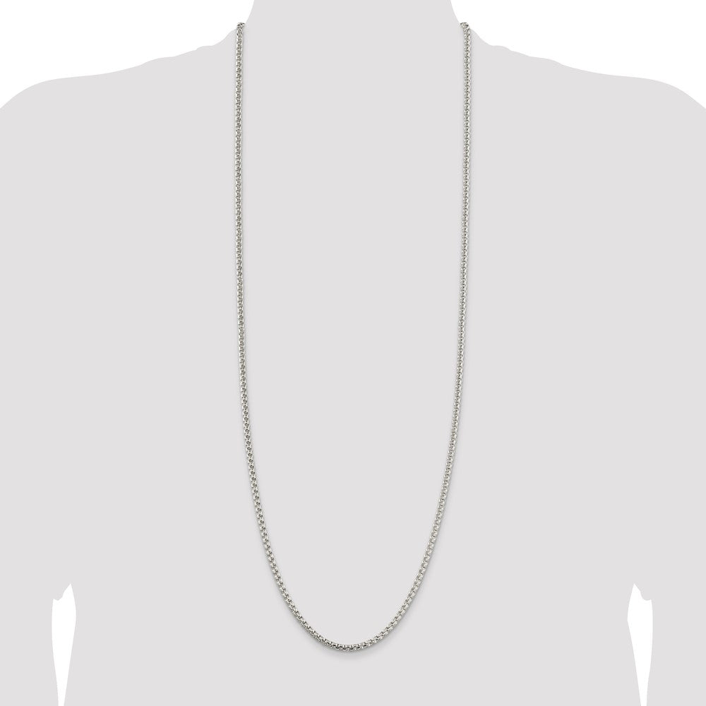 Sterling Silver 3.6mm Round Box Chain