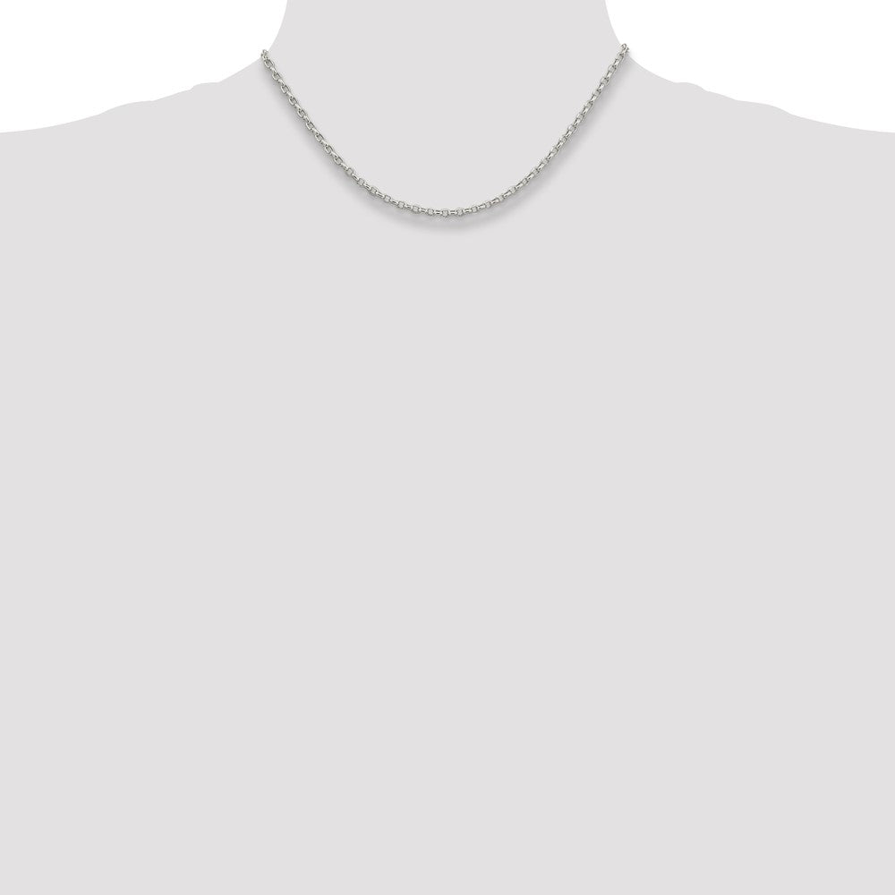 Sterling Silver 2.75mm Oval Fancy Rolo Chain