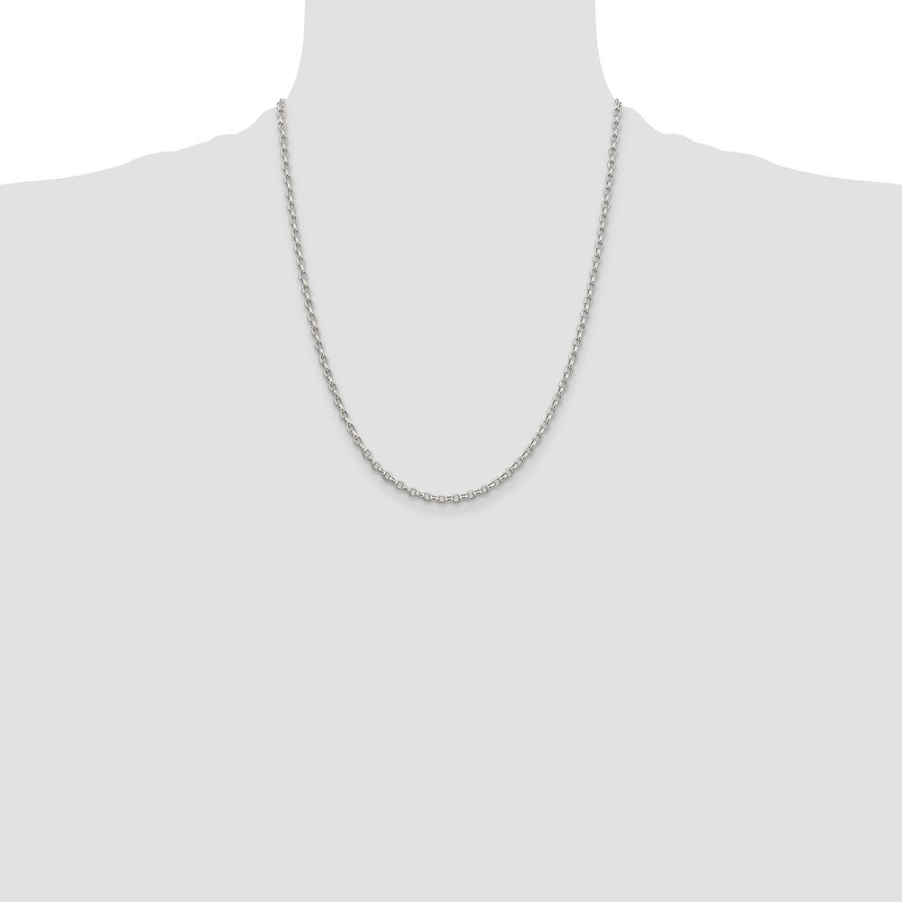 Sterling Silver 2.75mm Oval Fancy Rolo Chain