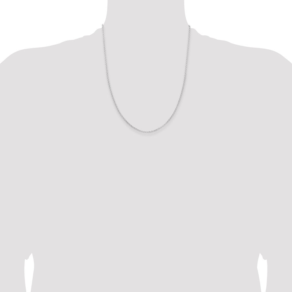 Sterling Silver Rhodium-plated 2mm Rolo Chain