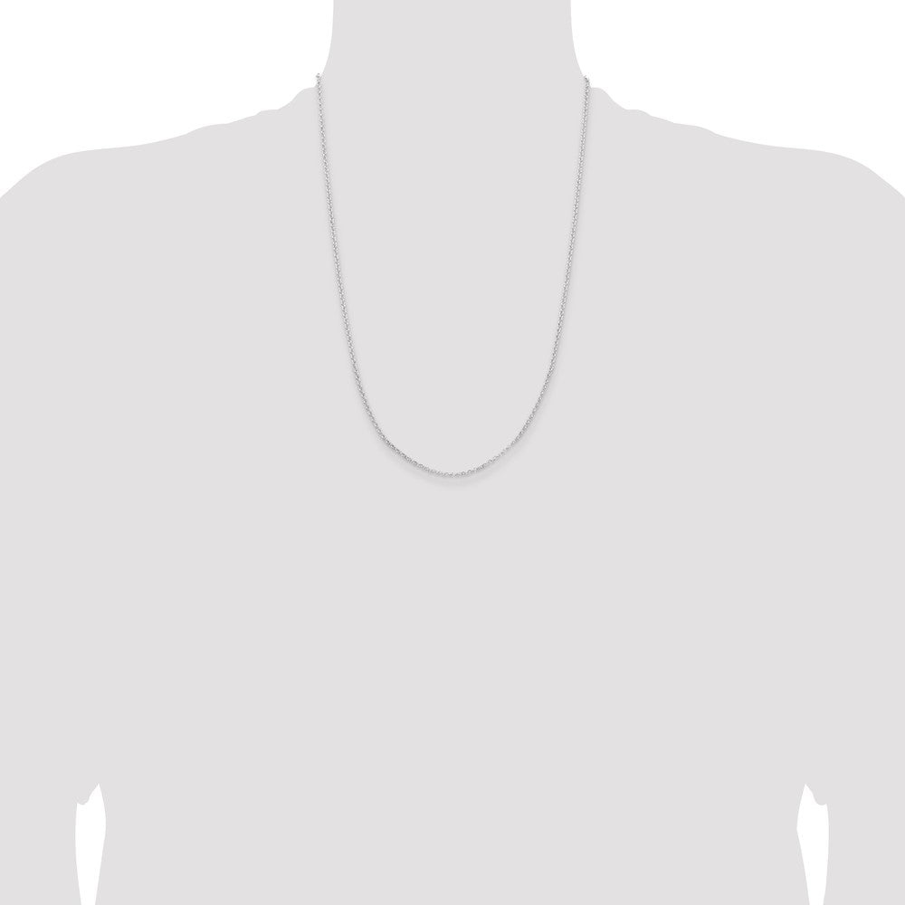 Sterling Silver Rhodium-plated 2mm Rolo Chain