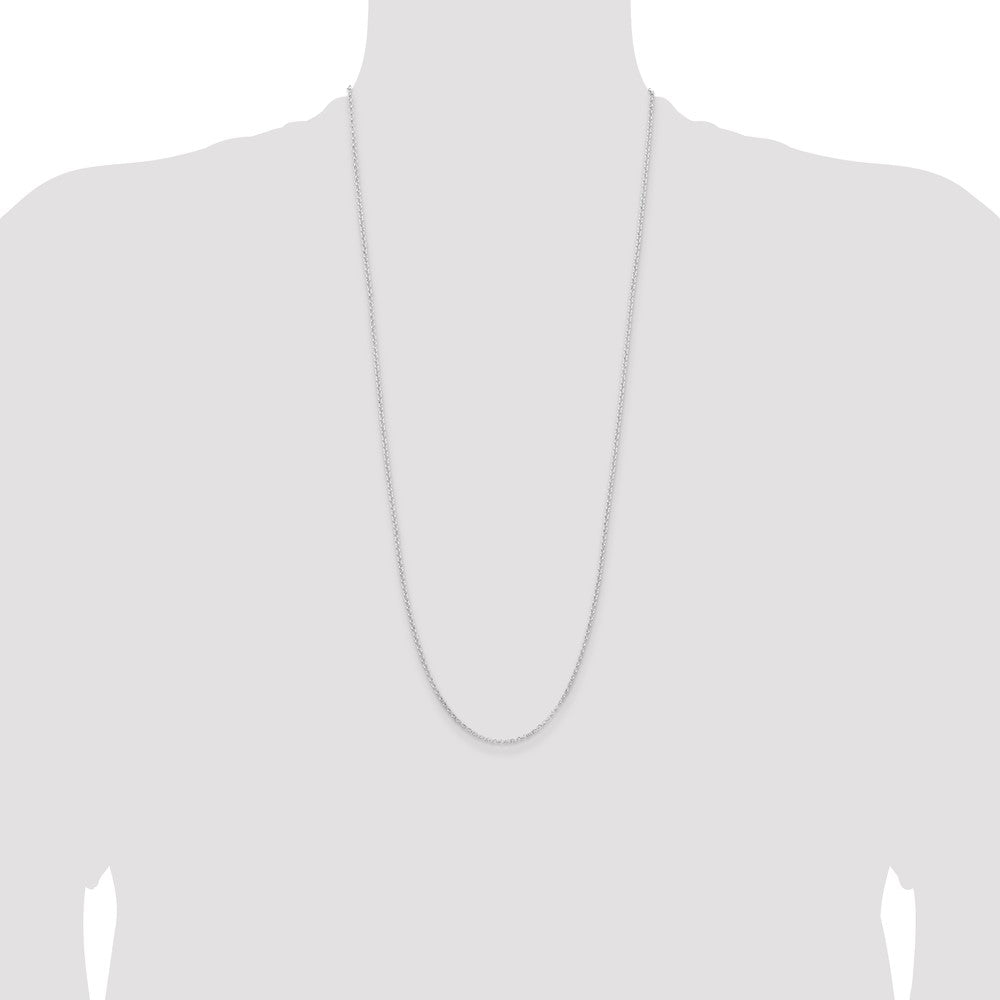 Sterling Silver Rhodium-plated 2mm Rolo Chain