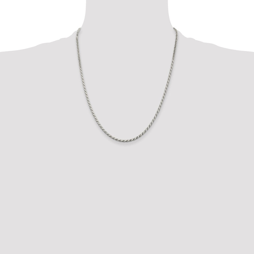 Sterling Silver 2.5mm Flat Rope Chain