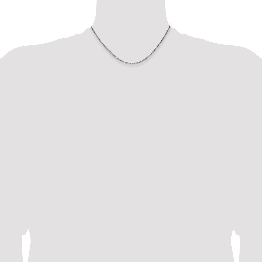 Sterling Silver Antiqued 1.6mm Solid Square Spiga Chain