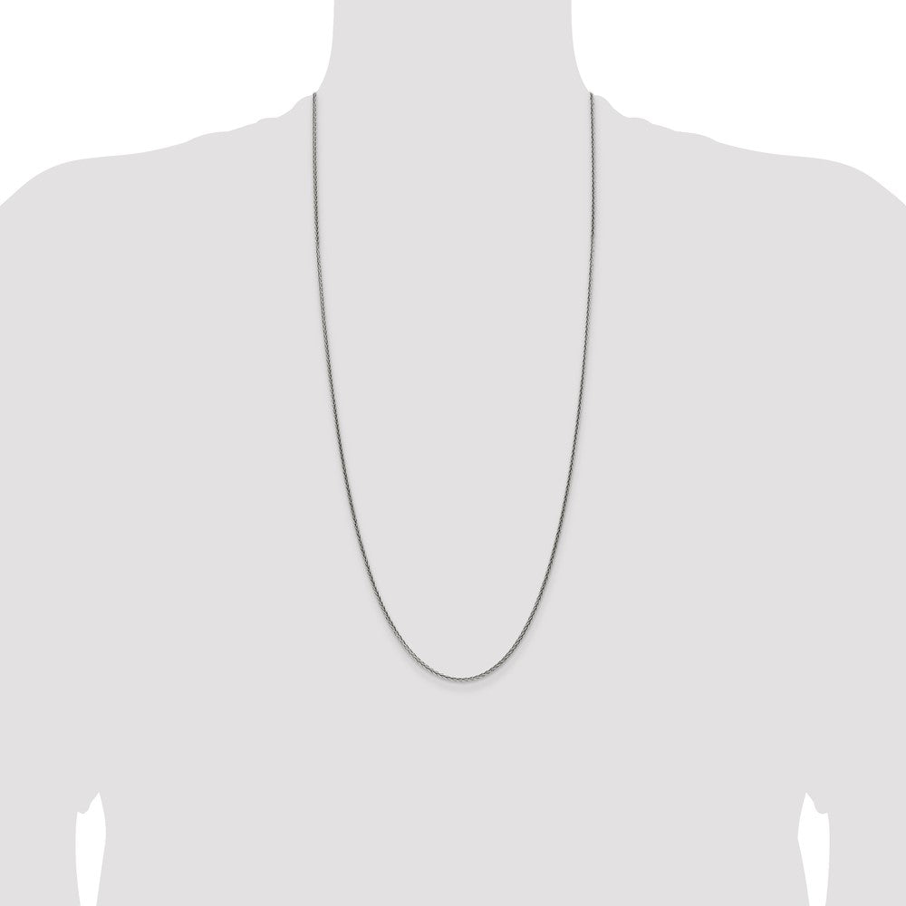 Sterling Silver Antiqued 1.6mm Solid Square Spiga Chain