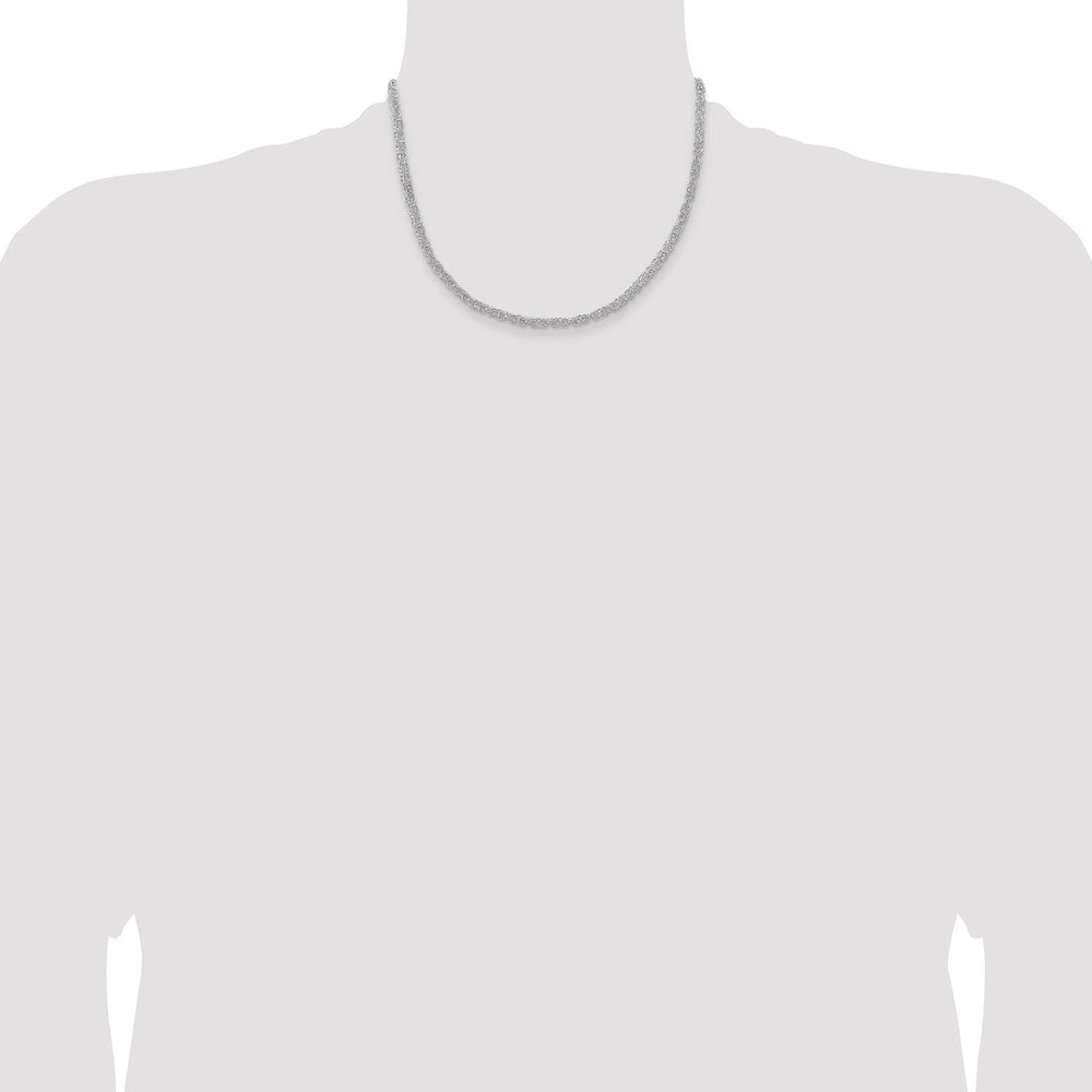 Sterling Silver 3.75mm Rounded Byzantine Chain