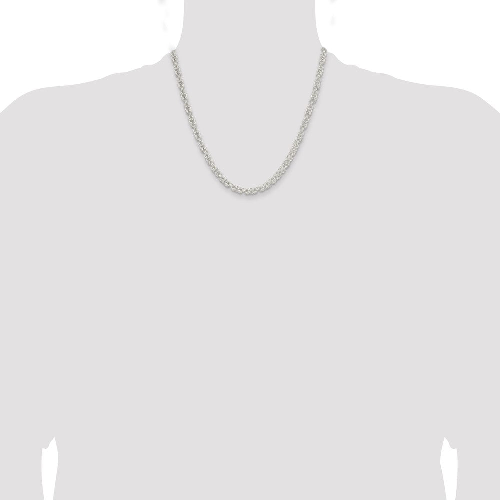 Sterling Silver 4.75mm Rounded Byzantine Chain