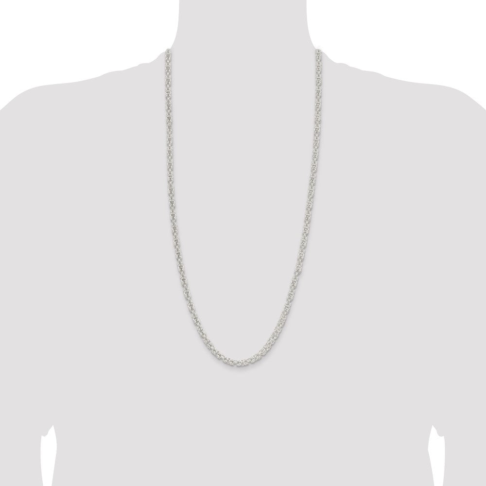 Sterling Silver 4.75mm Rounded Byzantine Chain