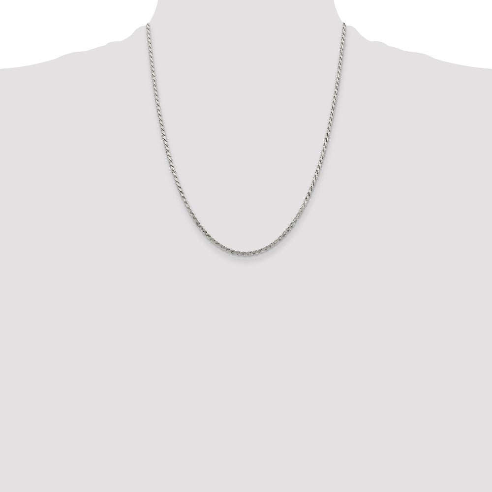 Sterling Silver 2.25mm Flat Rope Chain