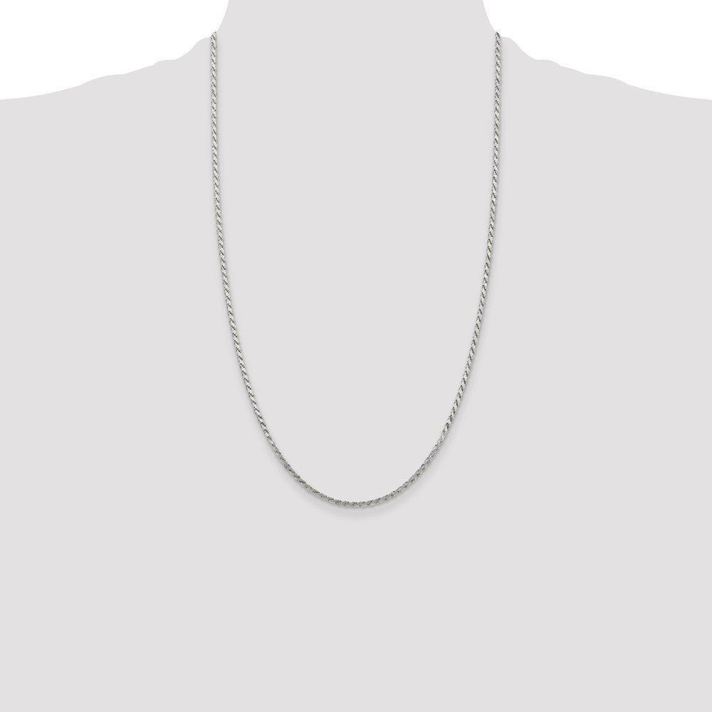 Sterling Silver 2.25mm Flat Rope Chain