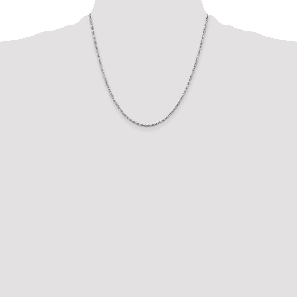 Sterling Silver Rhodium-plated 2mm Loose Rope Chain