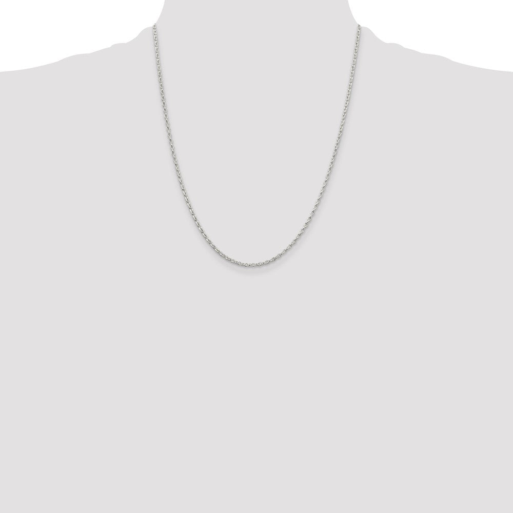 Sterling Silver 1.6mm Oval Fancy Rolo Chain w/4in ext.