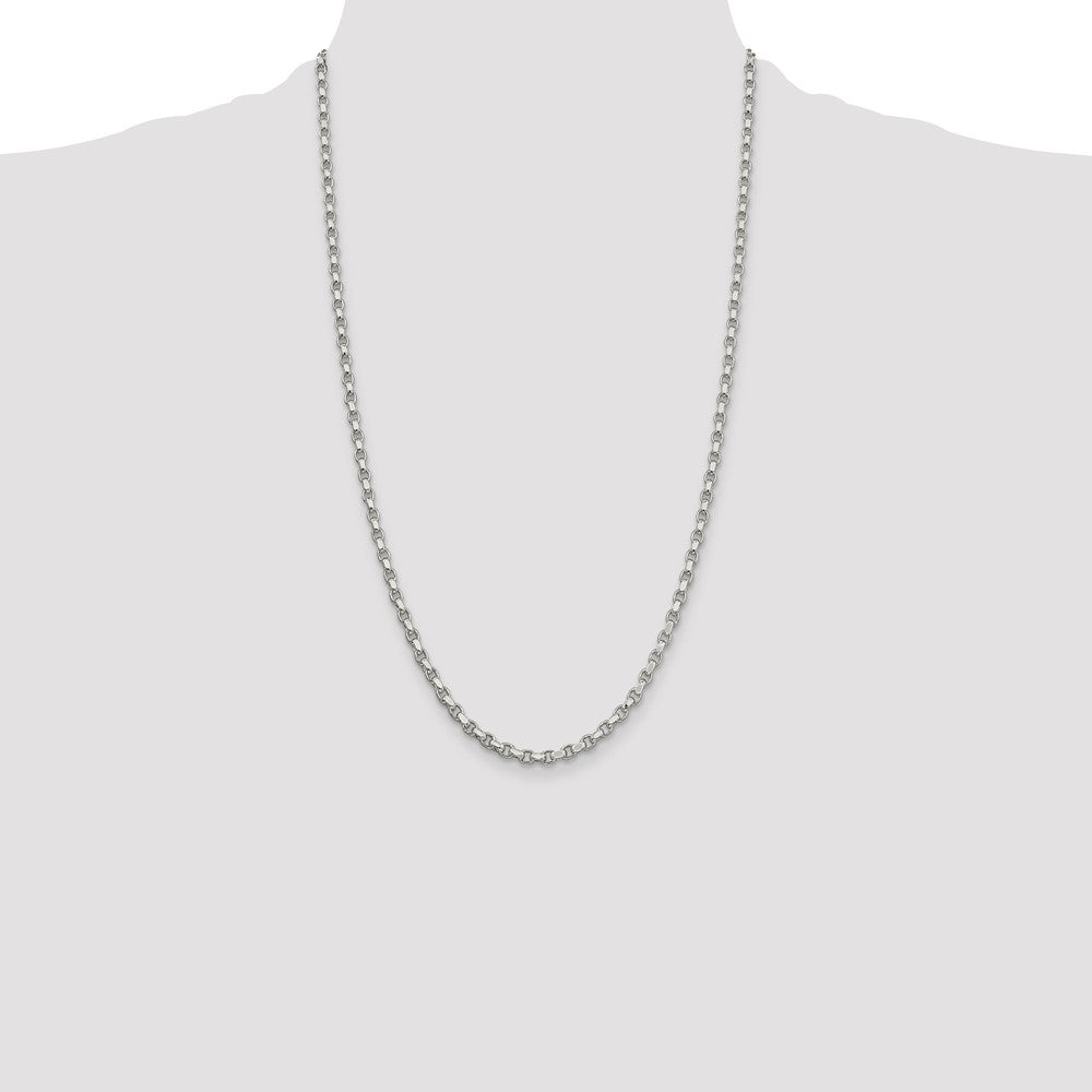 Sterling Silver 3.5mm Diamond-cut Rolo Chain