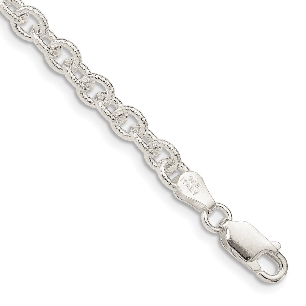 Sterling Silver 4.55mm Fancy Patterned Rolo Chain