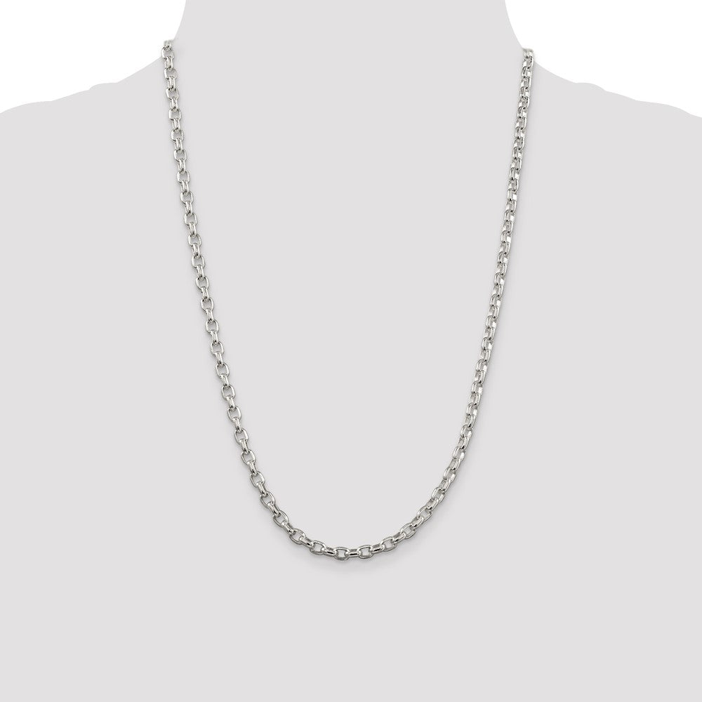 Sterling Silver 4.4mm Oval Fancy Rolo Chain
