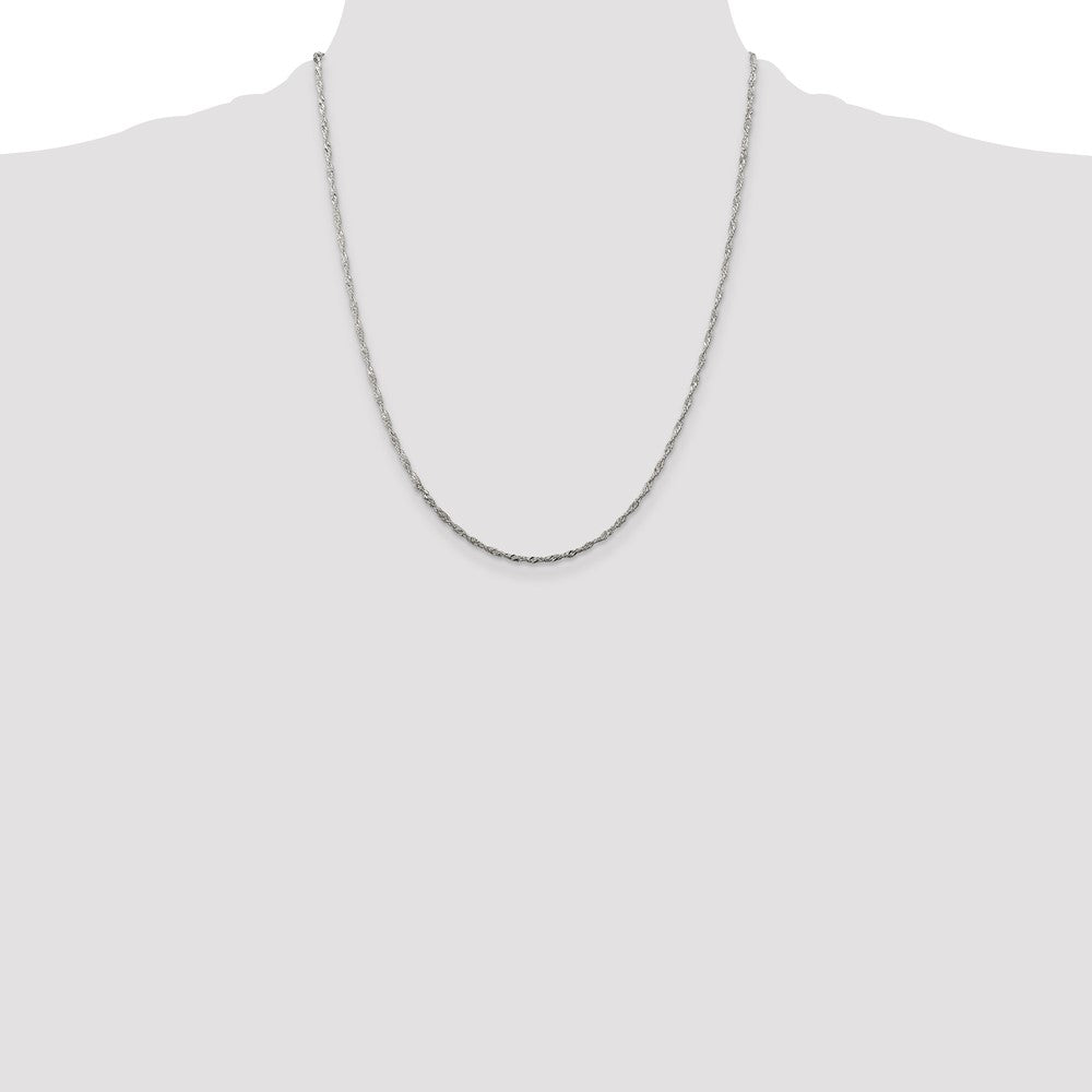 Sterling Silver 1.75mm Singapore Chain w/4in ext.