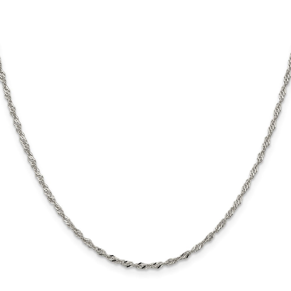 Sterling Silver 2mm Singapore Chain w/4in ext.