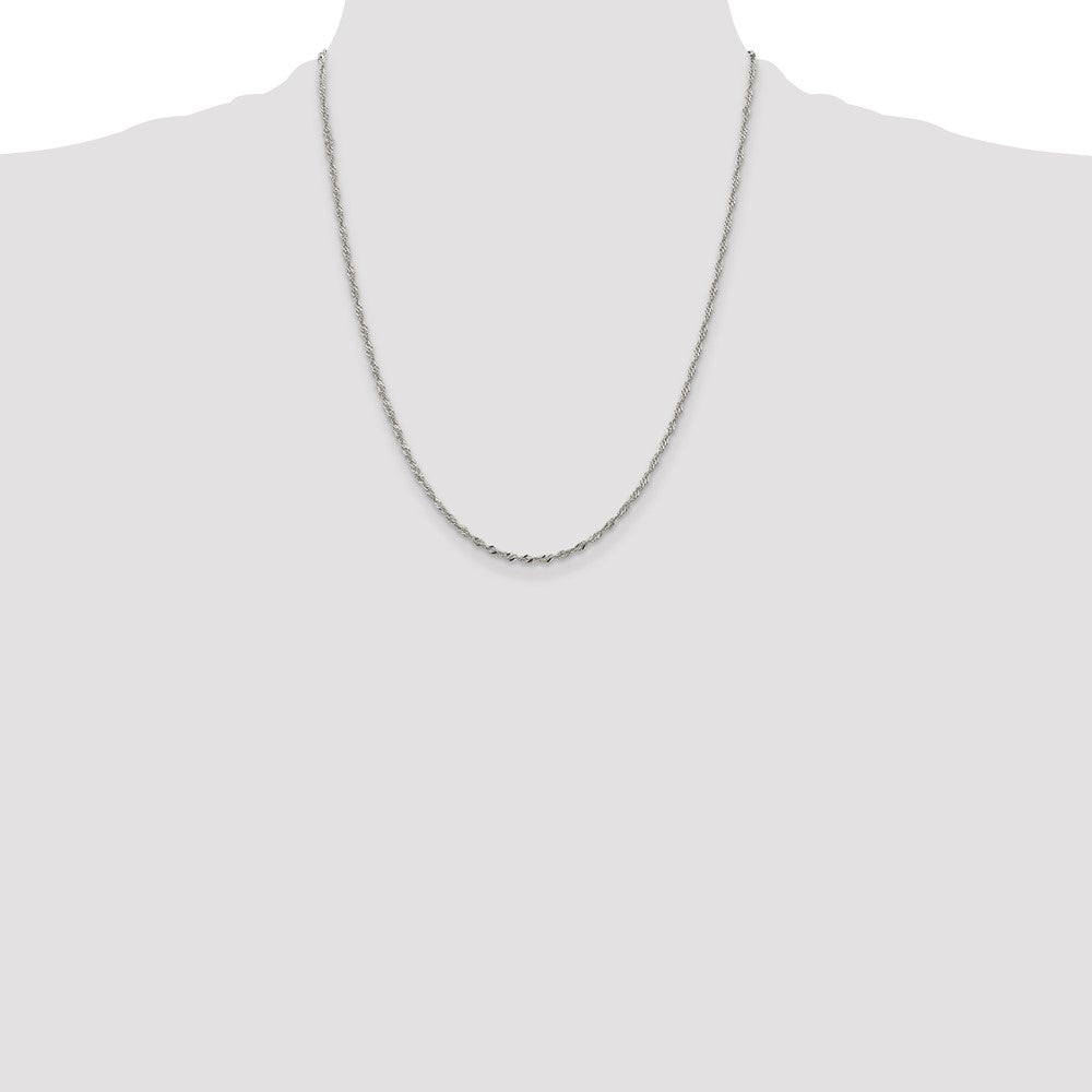 Sterling Silver 2mm Singapore Chain w/4in ext.