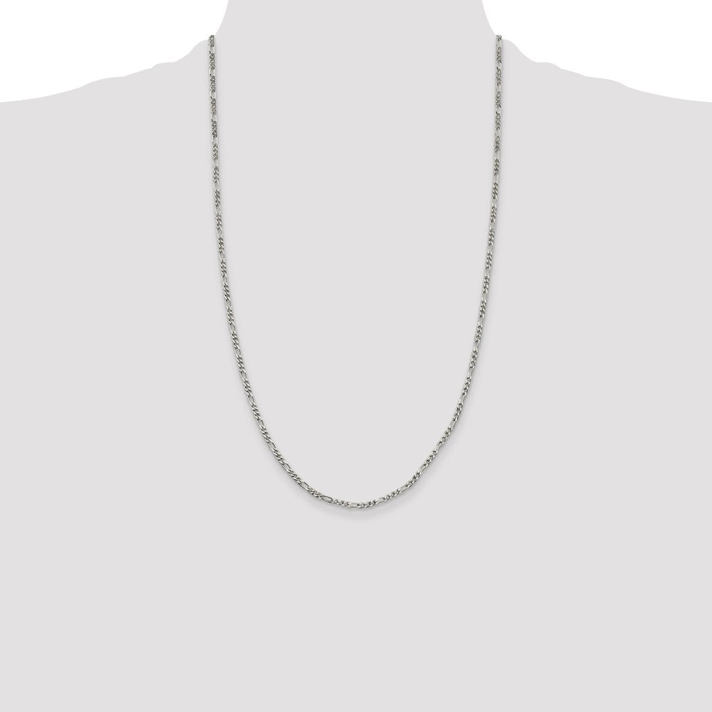 Sterling Silver 2.5mm Figaro Chain