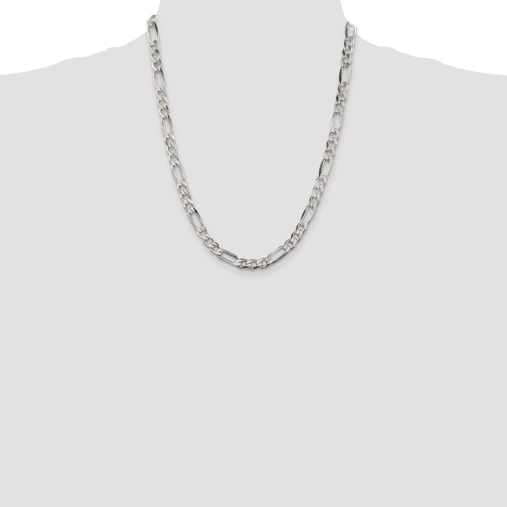 Sterling Silver 6.75mm Figaro Chain