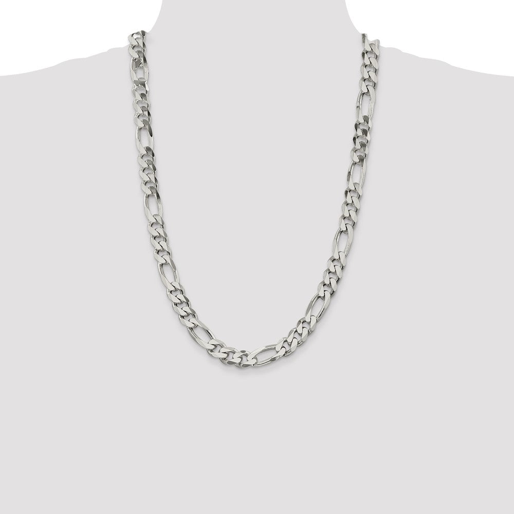 Sterling Silver 10.75mm Figaro Chain