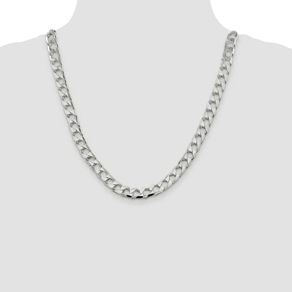 Sterling Silver 8.6mm Flat Open Curb Chain