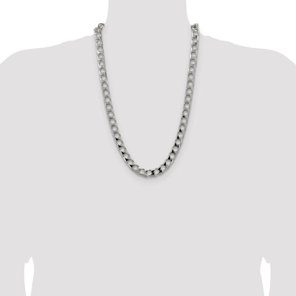 Sterling Silver 10.3mm Flat Open Curb Chain