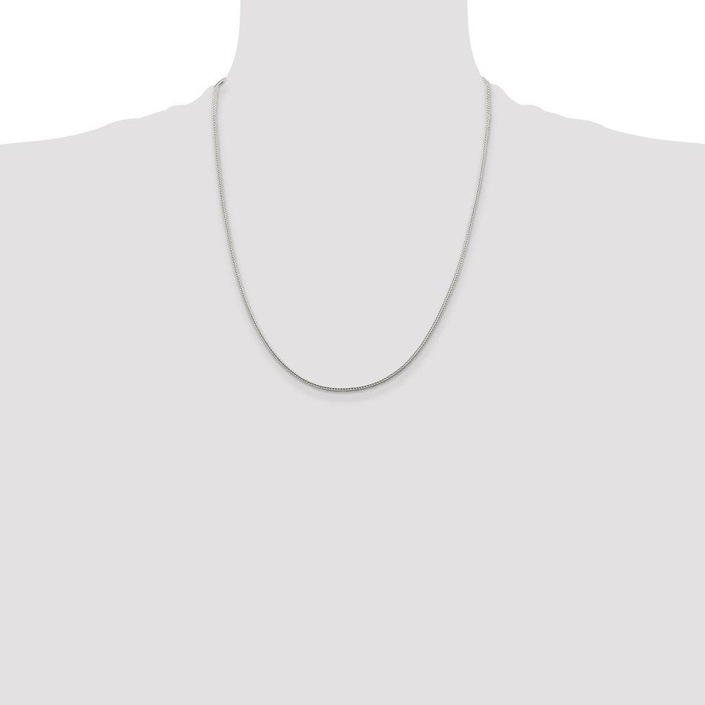 Sterling Silver 1.45mm Diamond-cut Round Franco Chain w/4in ext.