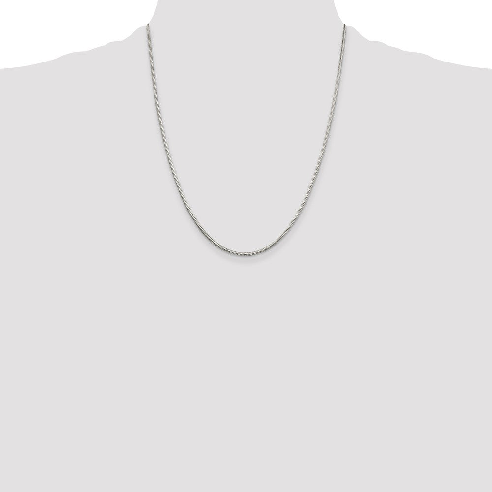 Sterling Silver 2mm Diamond-cut Snake Chain