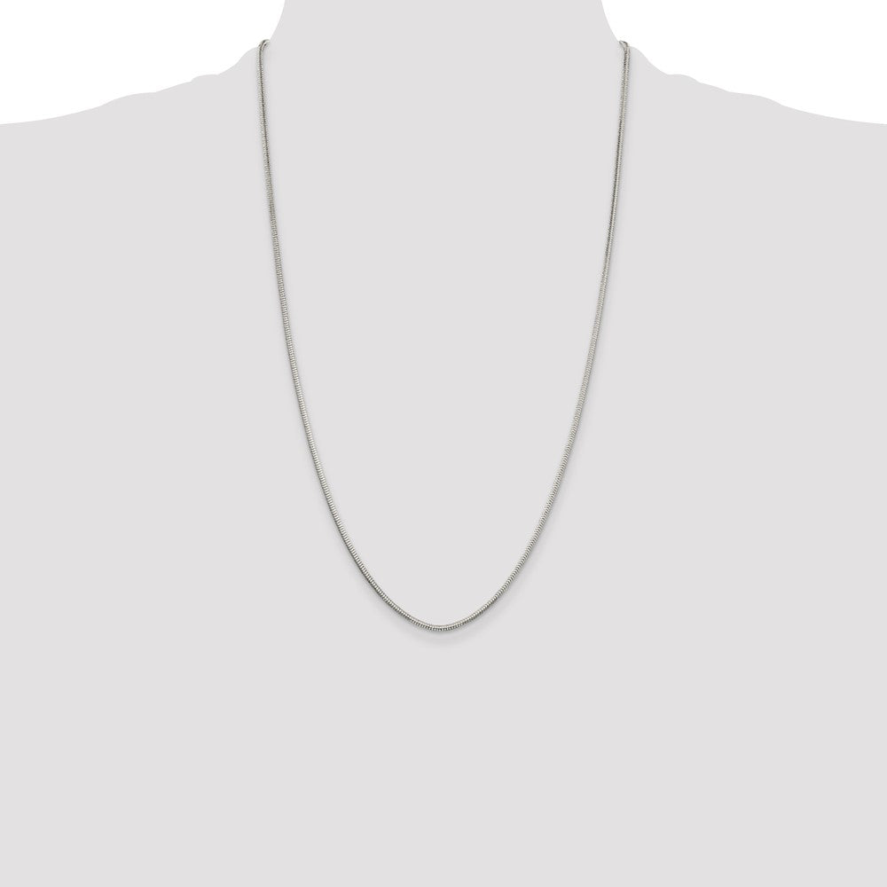 Sterling Silver 2mm Diamond-cut Snake Chain