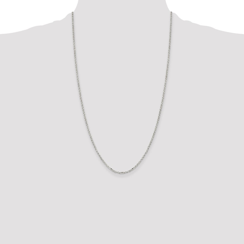 Sterling Silver 2mm Diamond-cut Cable Chain
